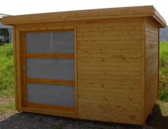 Elementhaus Flachdach 3,00 m x 2,50 m, mit Schiebetür 