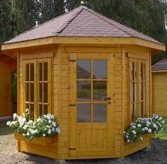 Pavillon 8-eckig (aus 45 mm Blockbohlen)